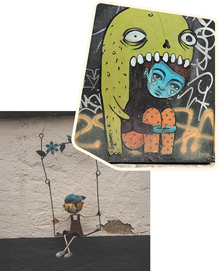 creative illustration of a boy