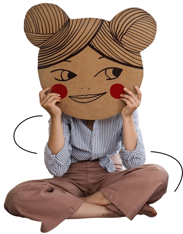 woman with drawing head