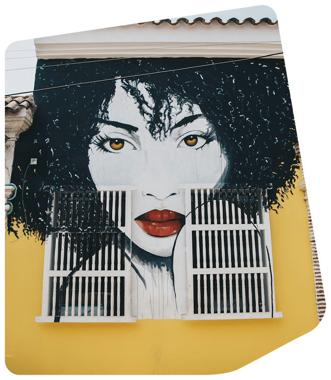 graffiti on a yellow wall